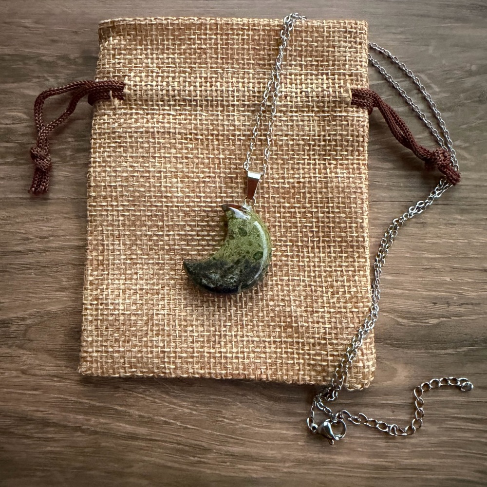 Dragon Blood Moon Necklace | Unisex Crystal Necklace | Jasper Necklace